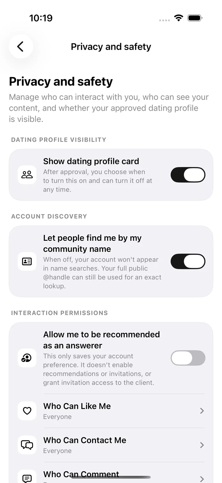 Green Mountains app: Privacy settings